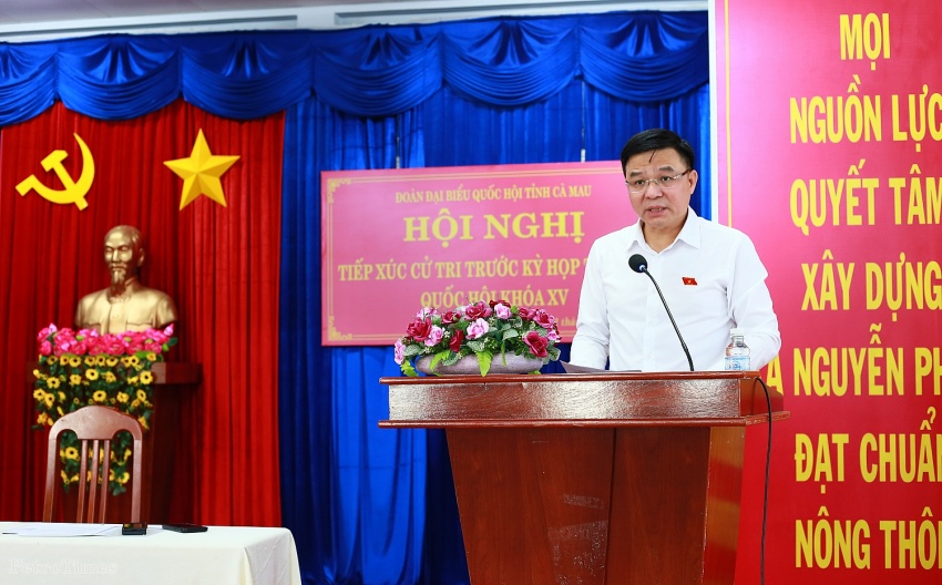 Đồng chí Lê Mạnh Hùng tiếp xúc cử tri xã Nguyễn Phích trước Kỳ họp thứ 8, Quốc hội khóa XV
